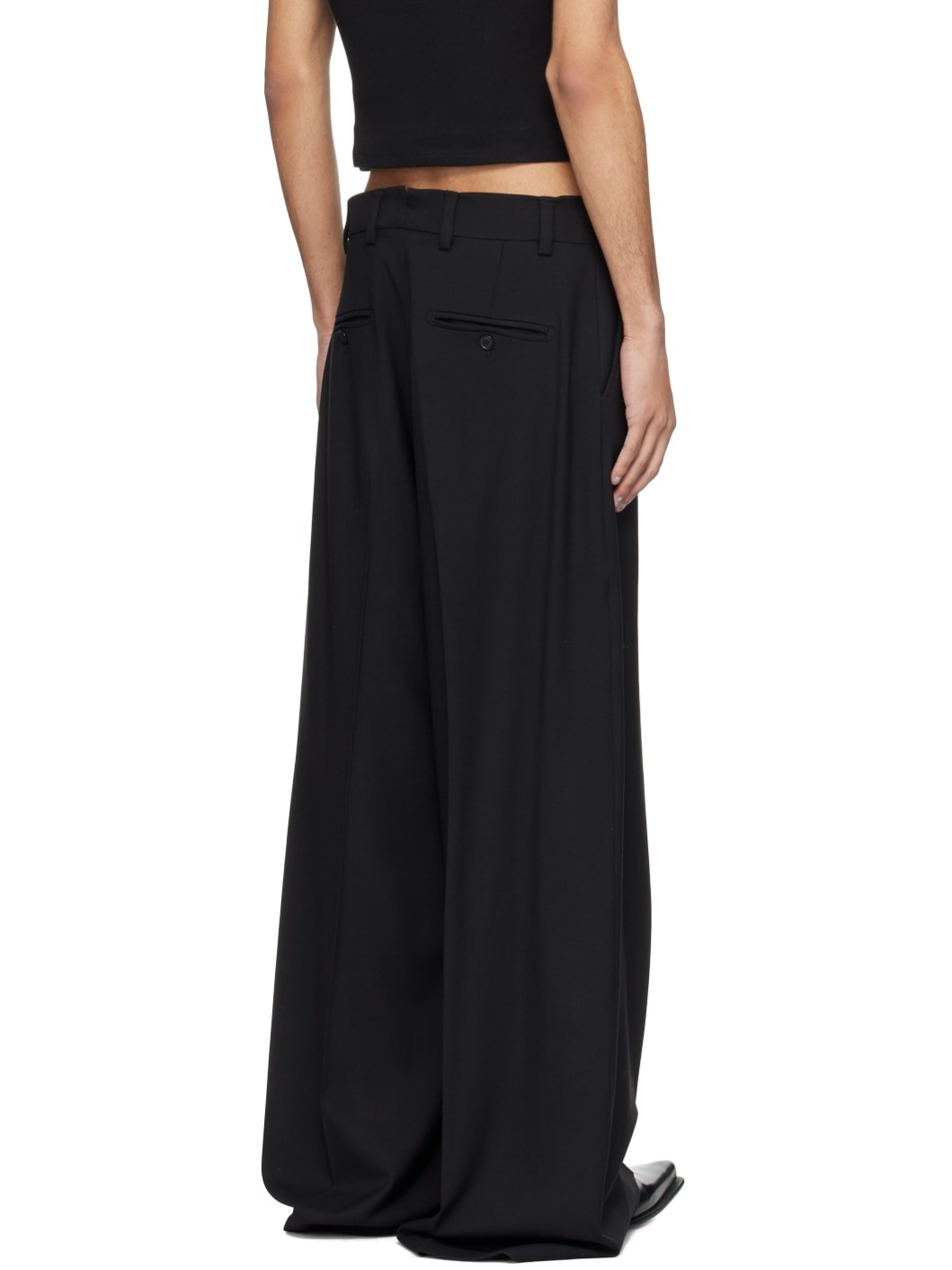 Black Wide-Leg Trousers - 3
