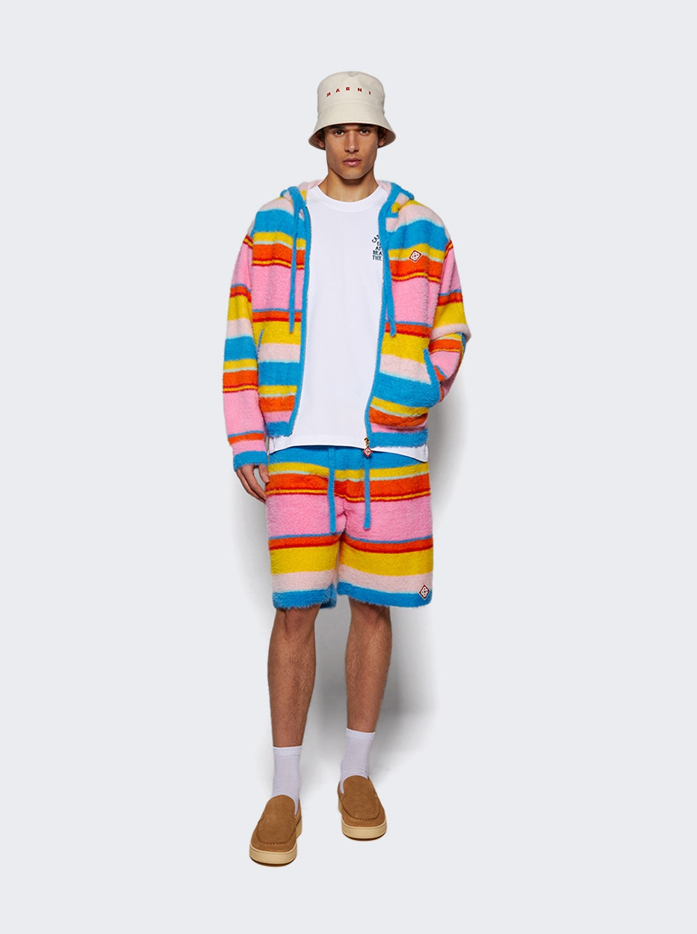 Fluffy Oversized Hoodie Multicolor Blue - 5