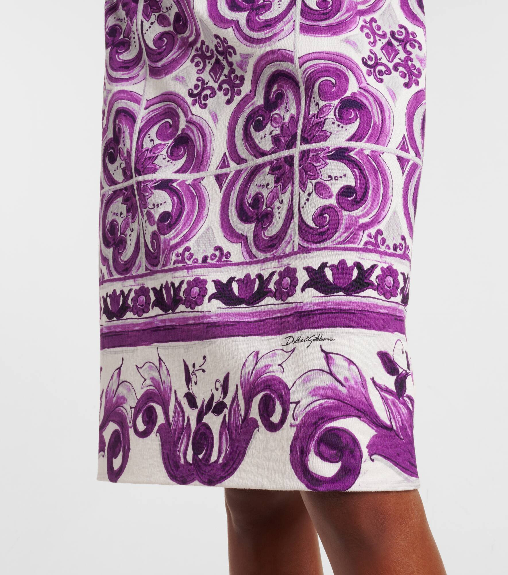 Majolica silk-blend pencil skirt - 5