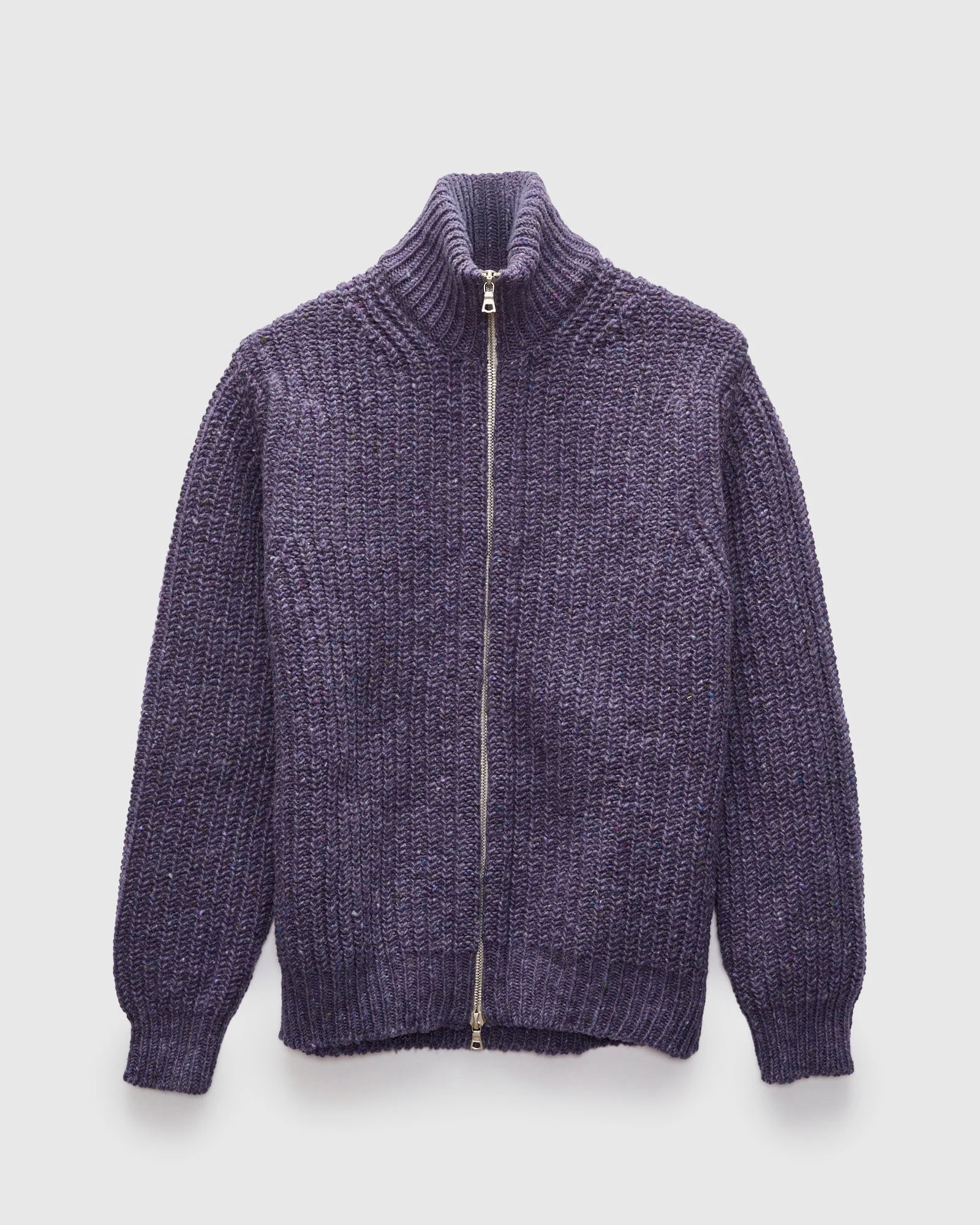 "Loose Ends" Wool Knit Cardigan in Violet Dreams - 1