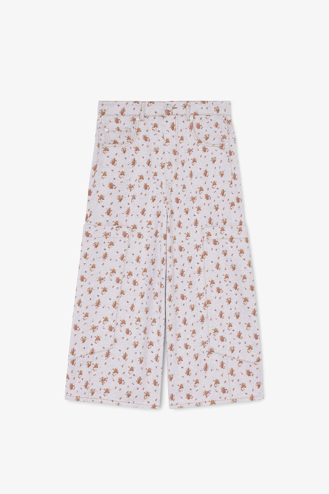 BAGGY CROPPED JEANS IN PRINTED DENIM - 1