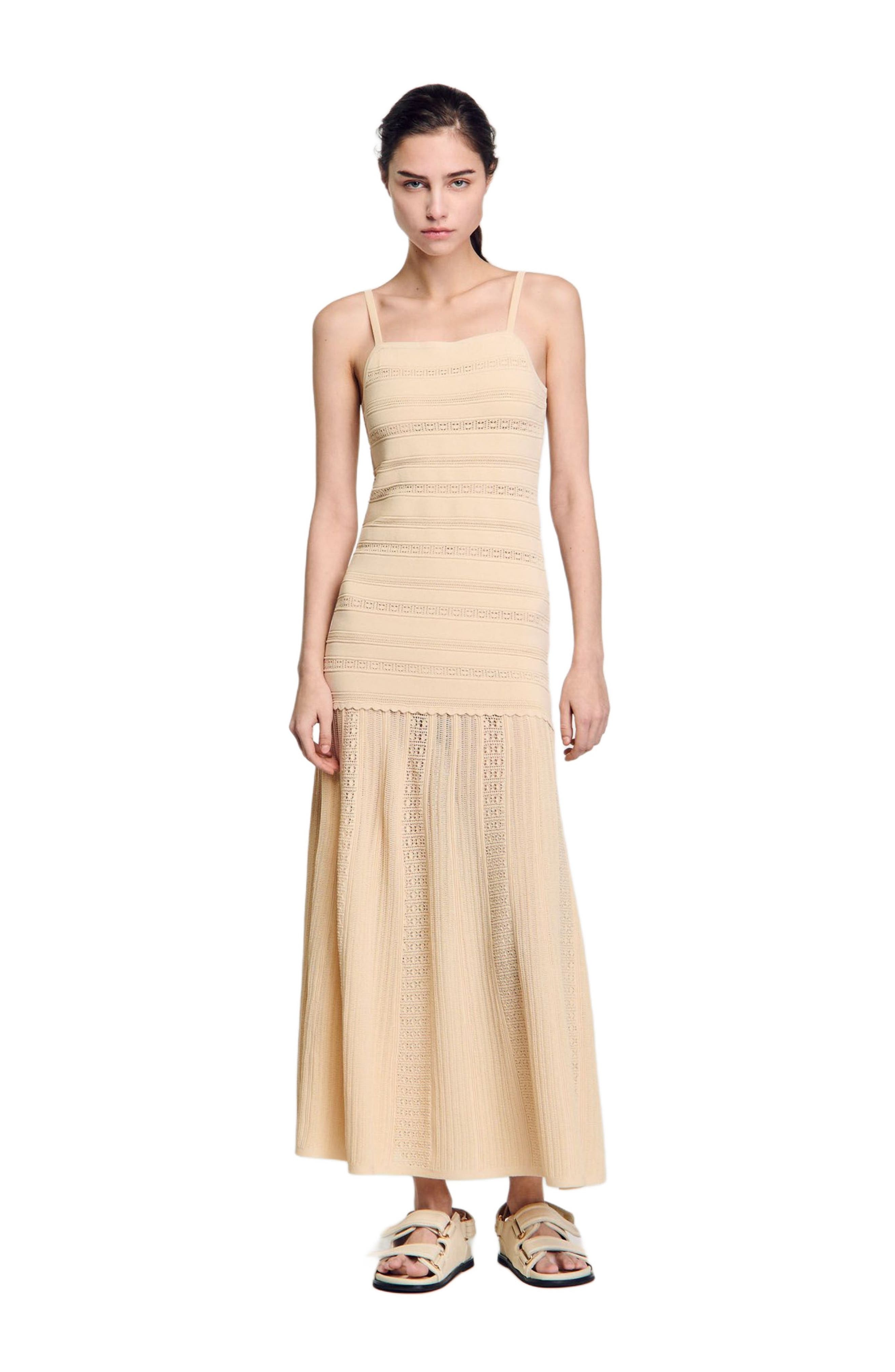 SANDRO Knit maxi dress in Vanilla at Nordstrom - 1