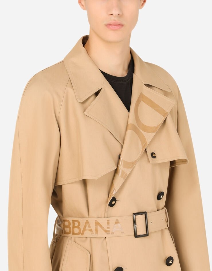 Cotton gabardine double-breasted trench coat - 4