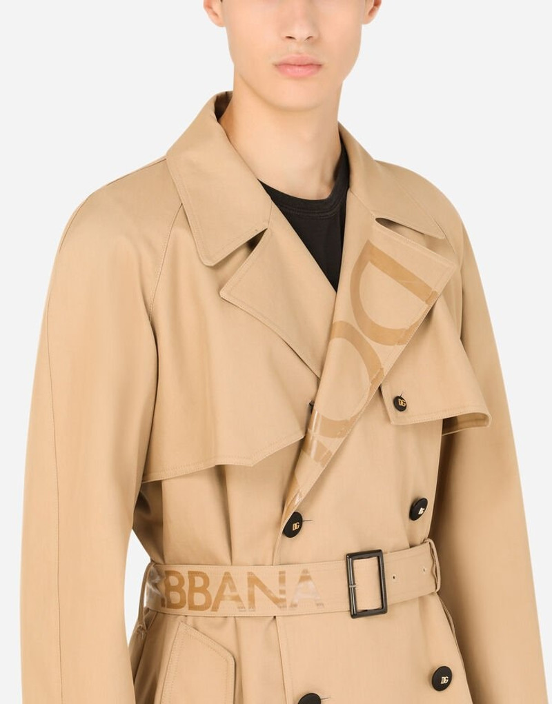 Cotton gabardine double-breasted trench coat 4
