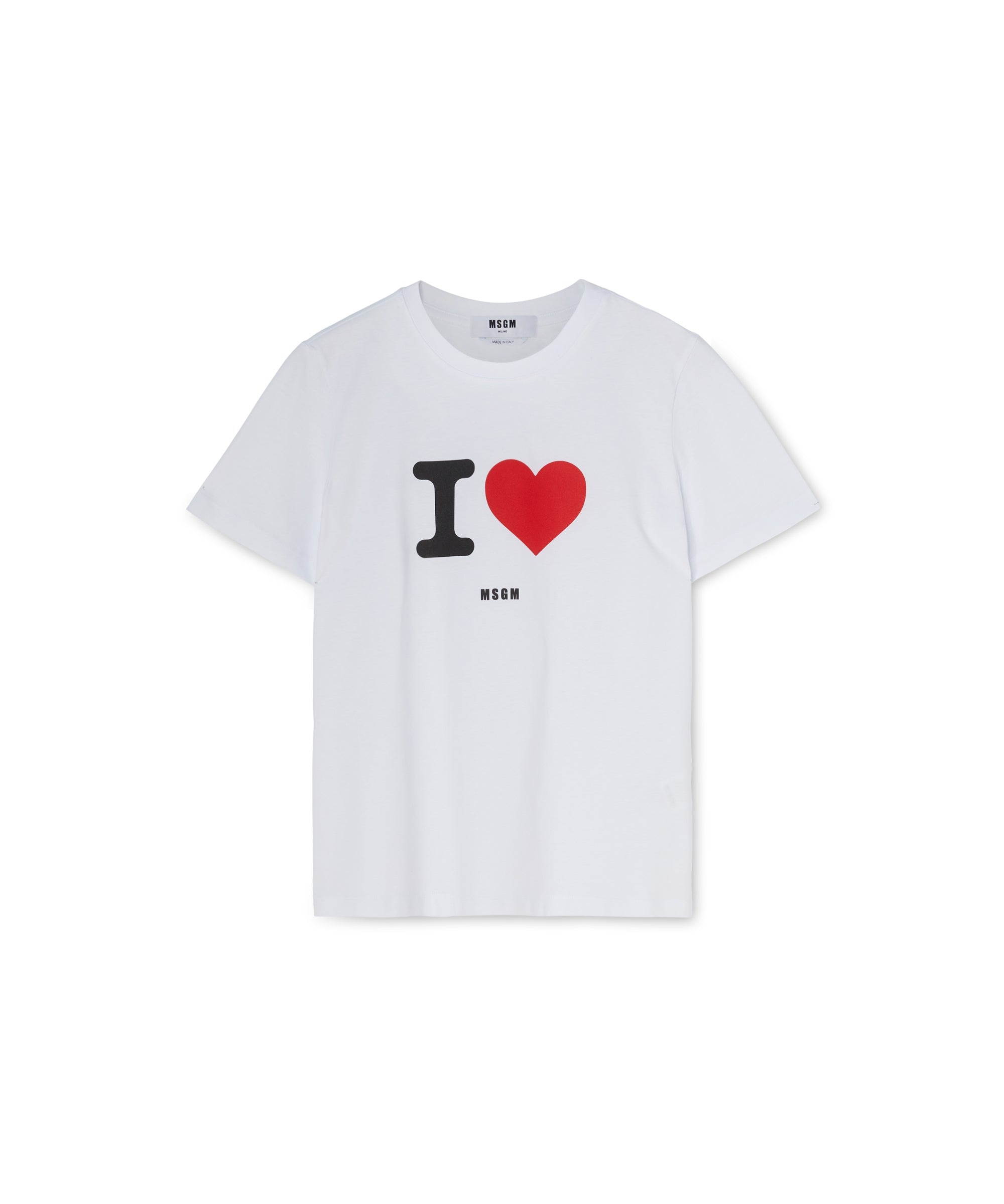MSGM Cotton crewneck t-shirt with seasonal statement | REVERSIBLE