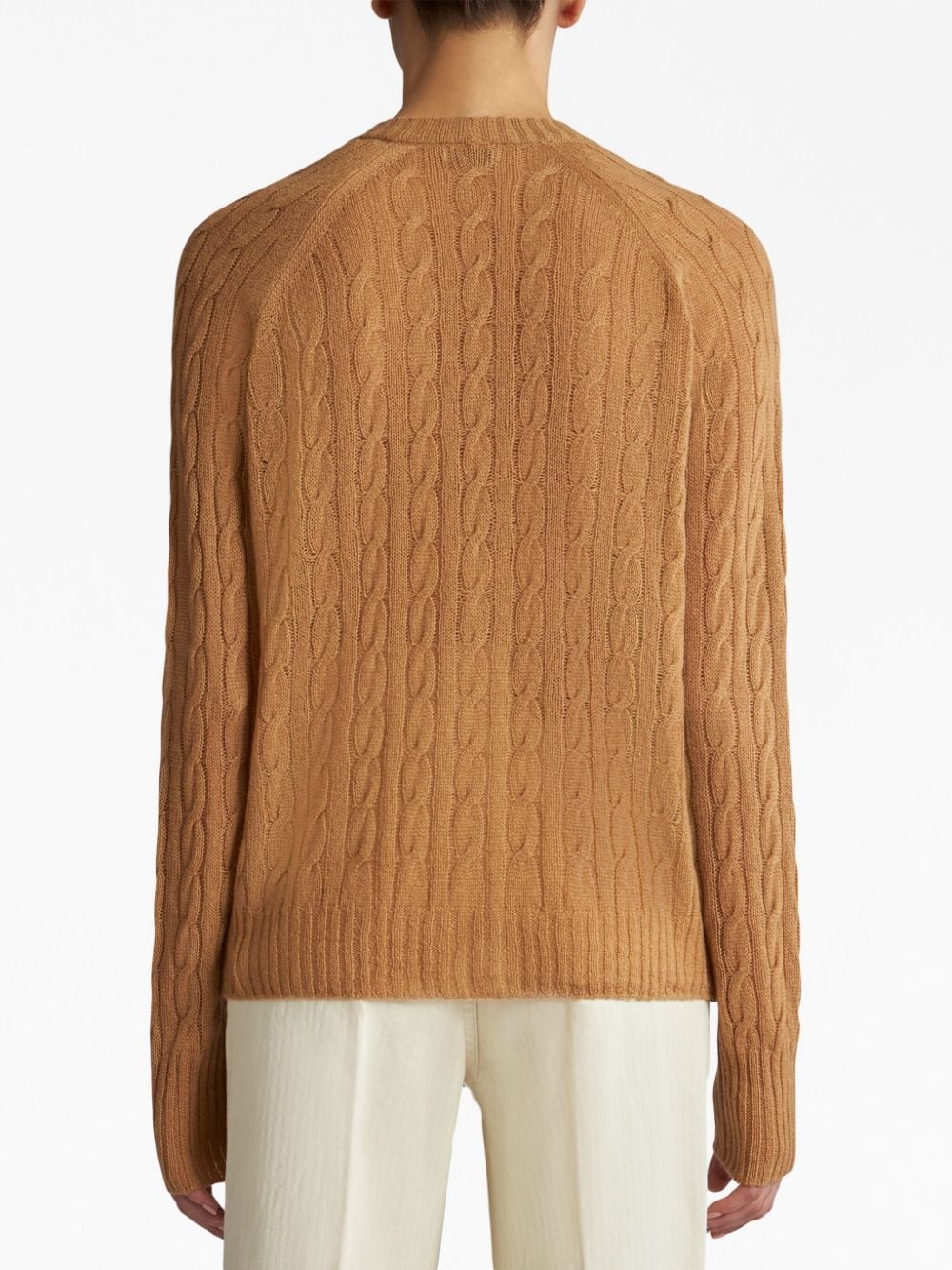 Pegaso-motif cable-knit cardigan - 3