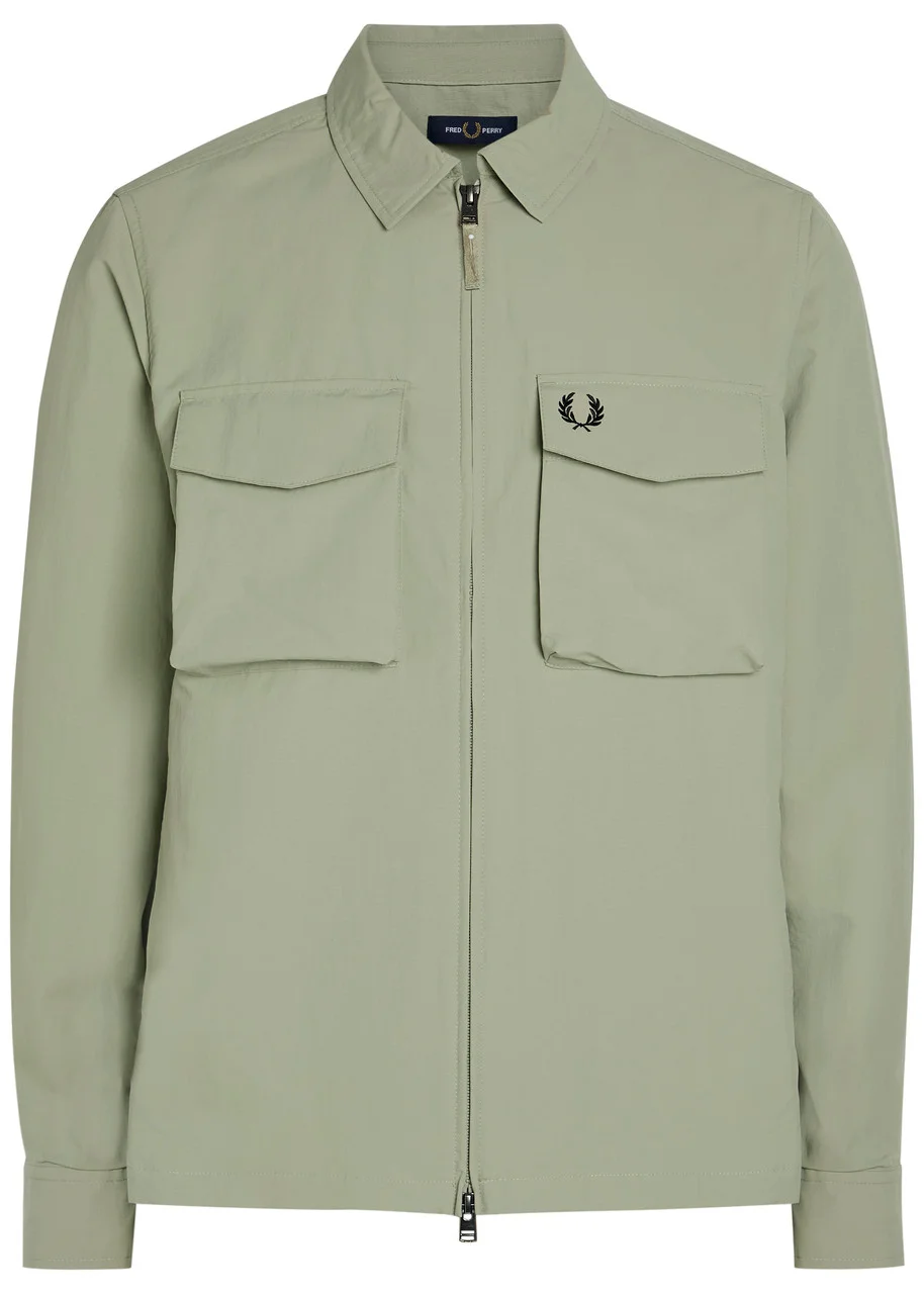 Fred Perry Logo-embroidered Crinkled Shell Overshirt - 1
