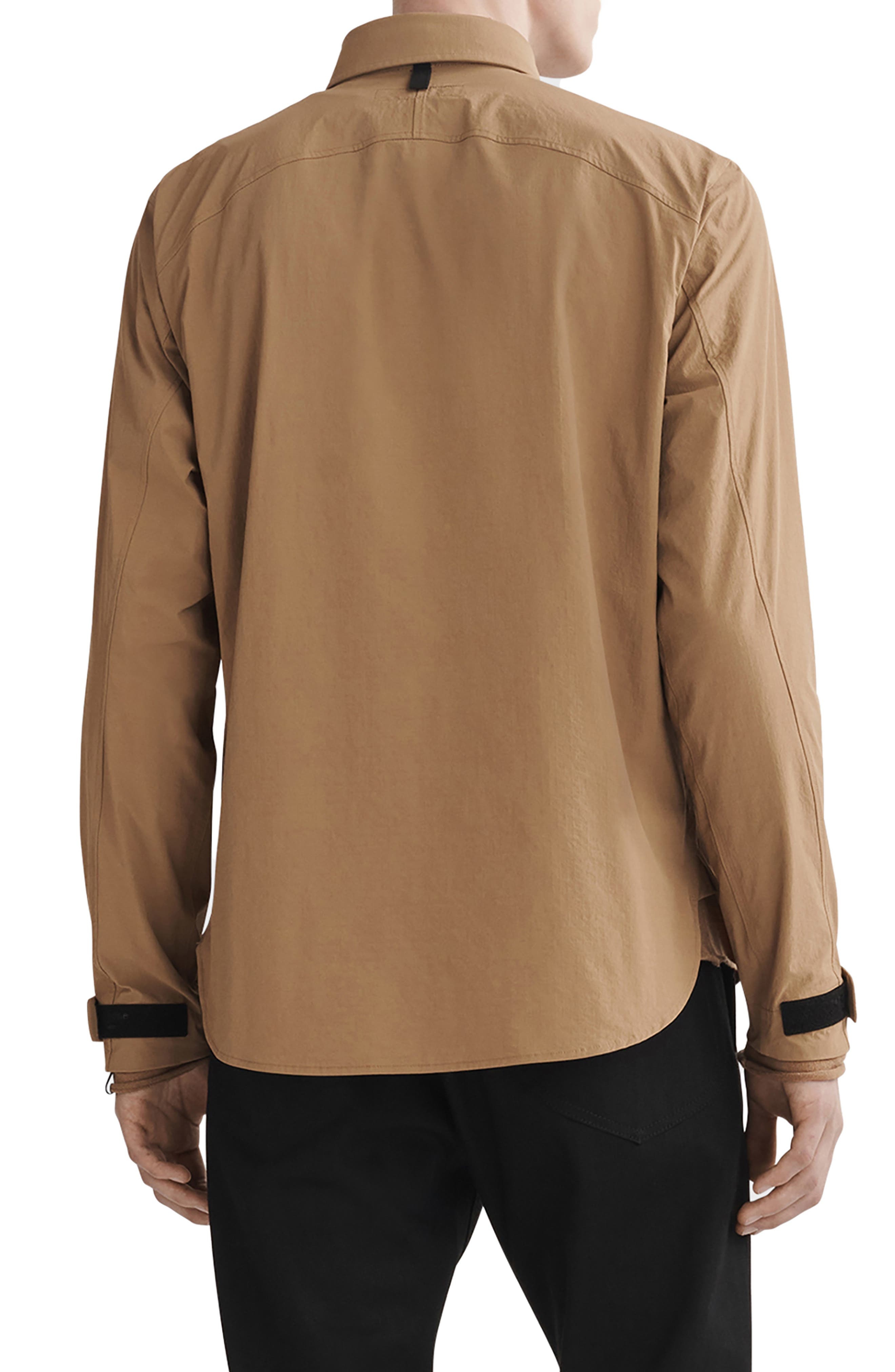 rag & bone Flyweight Ripstop Snap-Up Shirt in Ermine at Nordstrom - 2