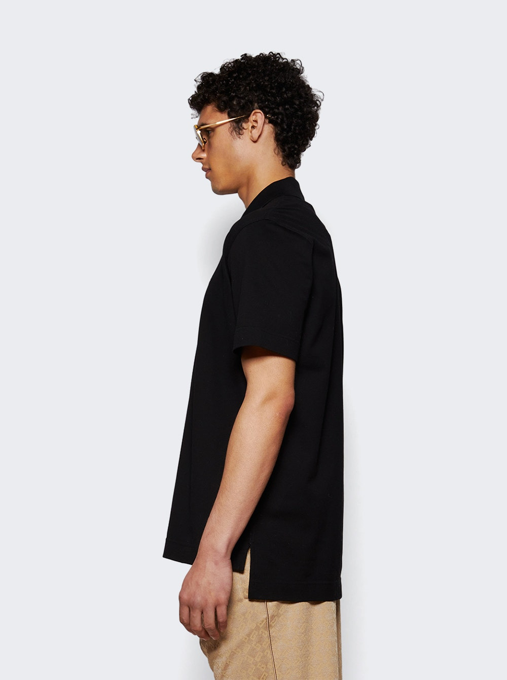 Classic Fit Polo With 3 Buttons Black - 3