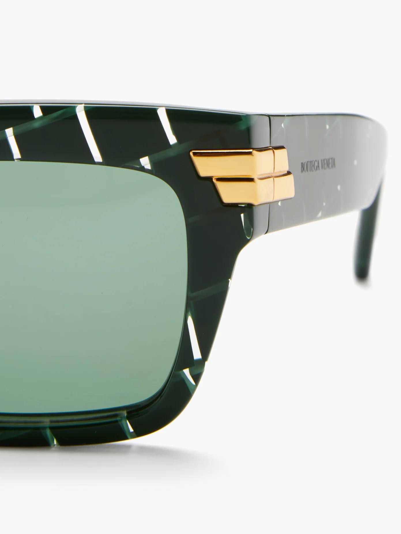 Intrecciato-print rectangular acetate sunglasses - 2