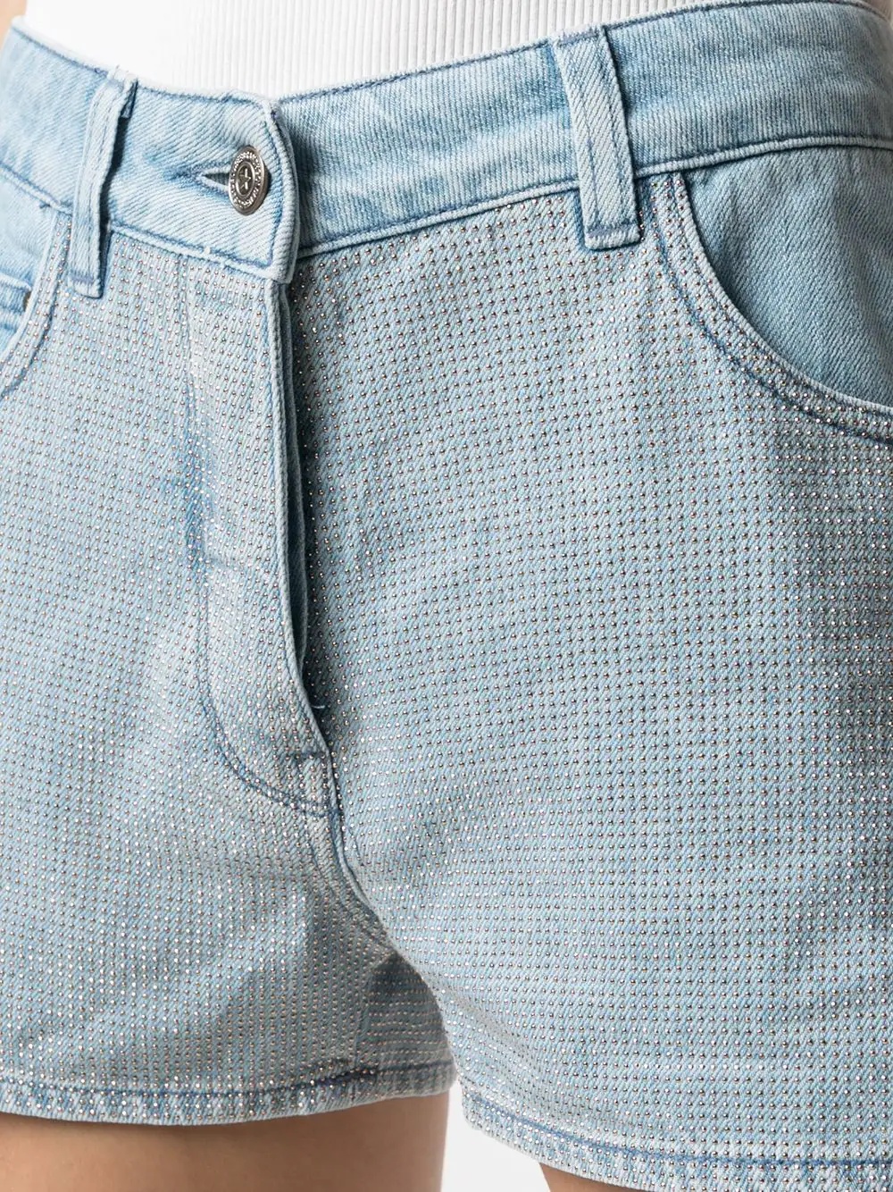 stud detail denim shorts - 5