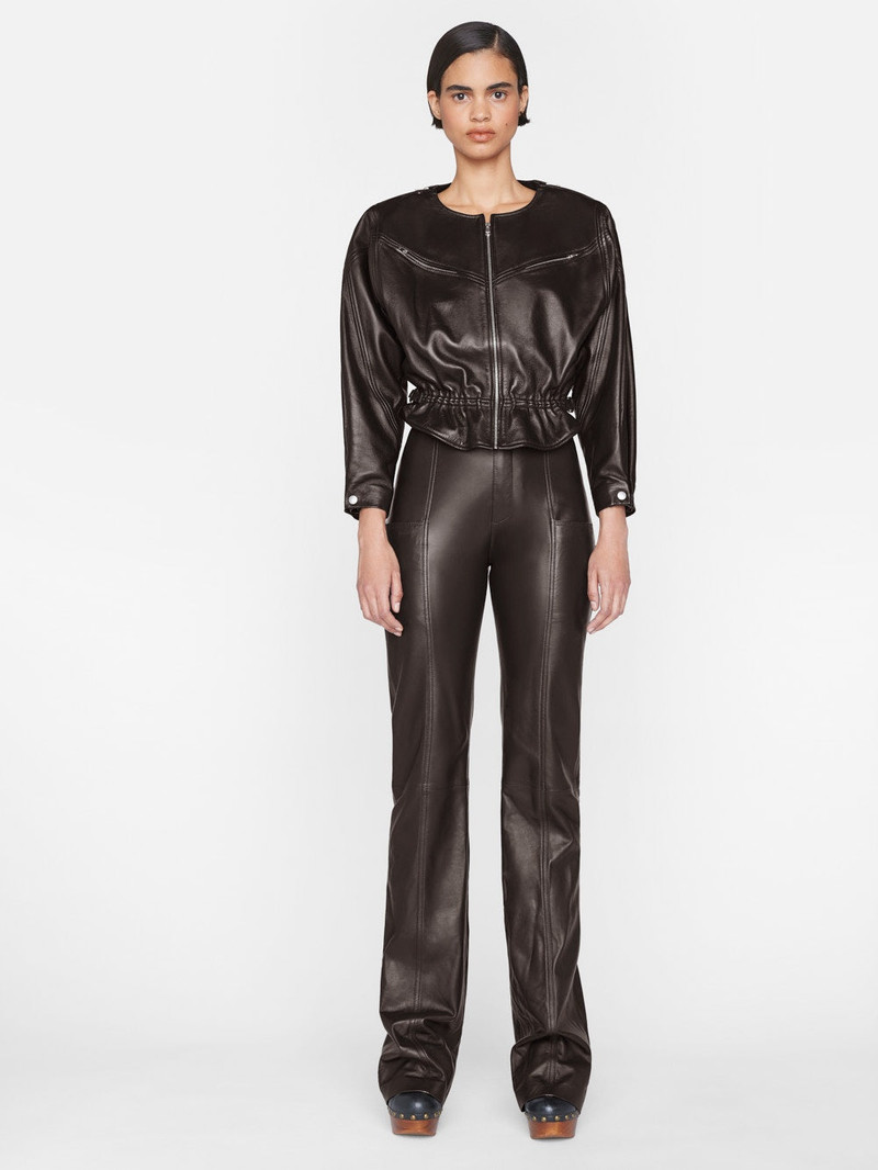 Seamed Leather Pant in Espresso 3