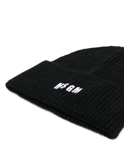 MSGM logo-embroidered beanie outlook