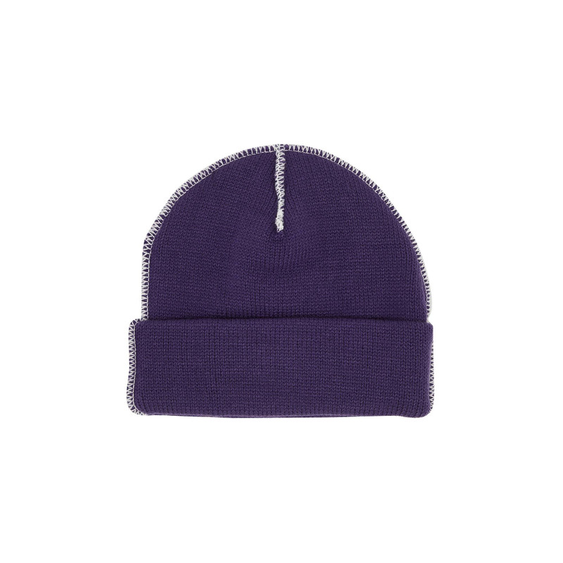 Supreme Supreme Contrast Stitch Beanie 'Purple' outlook