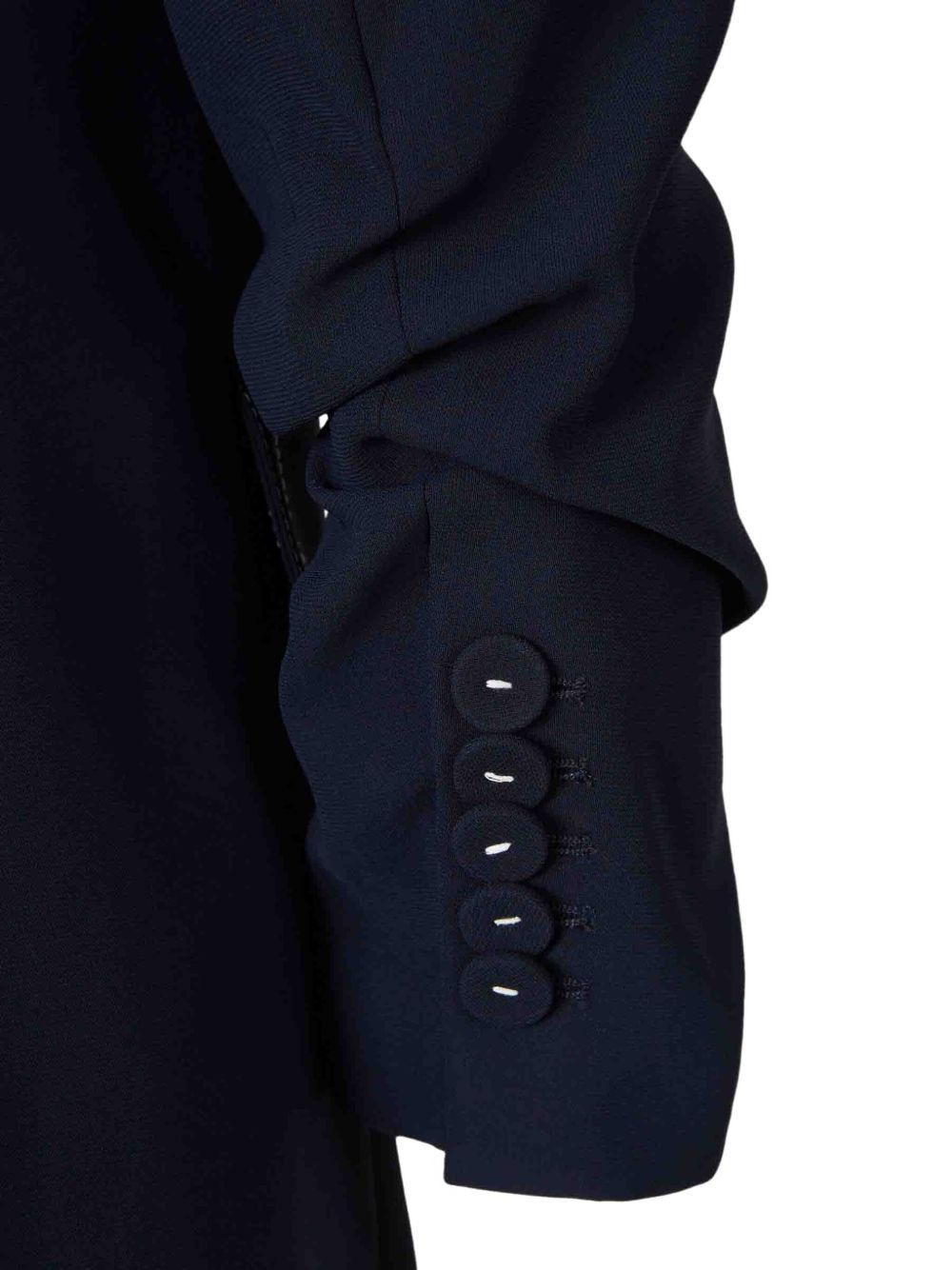 contrast-stitch puff-sleeves blazer - 3
