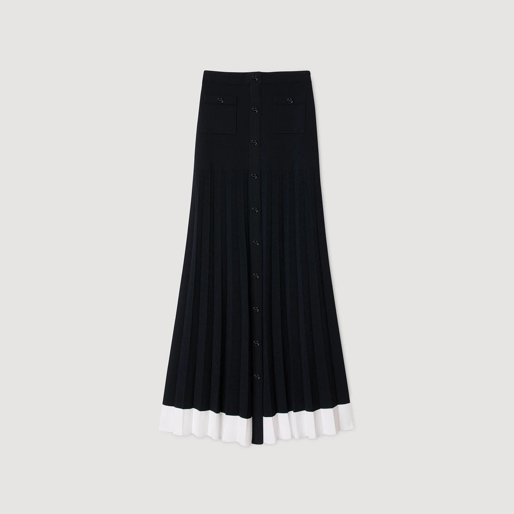 MAXI TWO-TONE KNIT SKIRT - 1