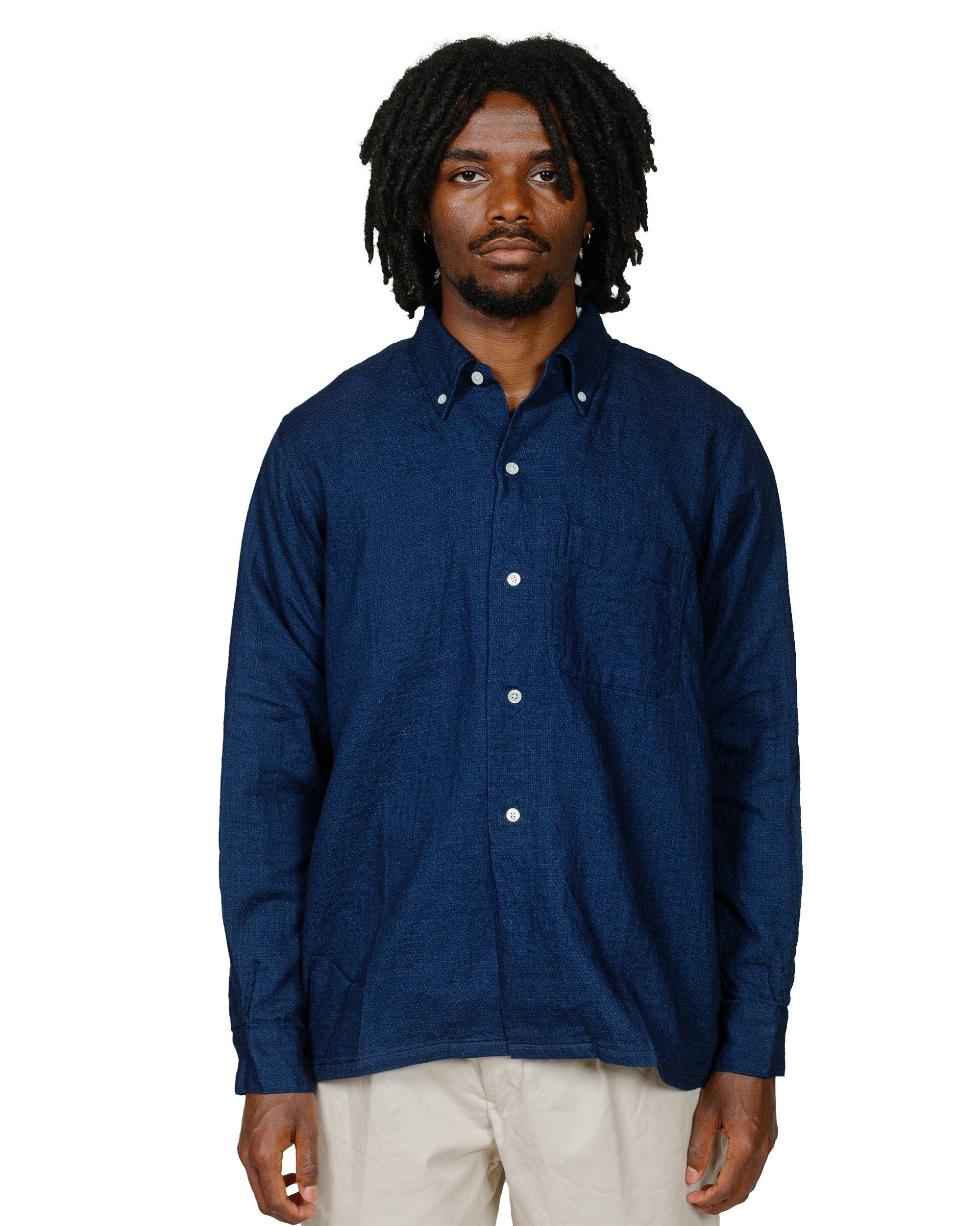 Open B.D. Indigo Panama Double Gauze Navy - 2