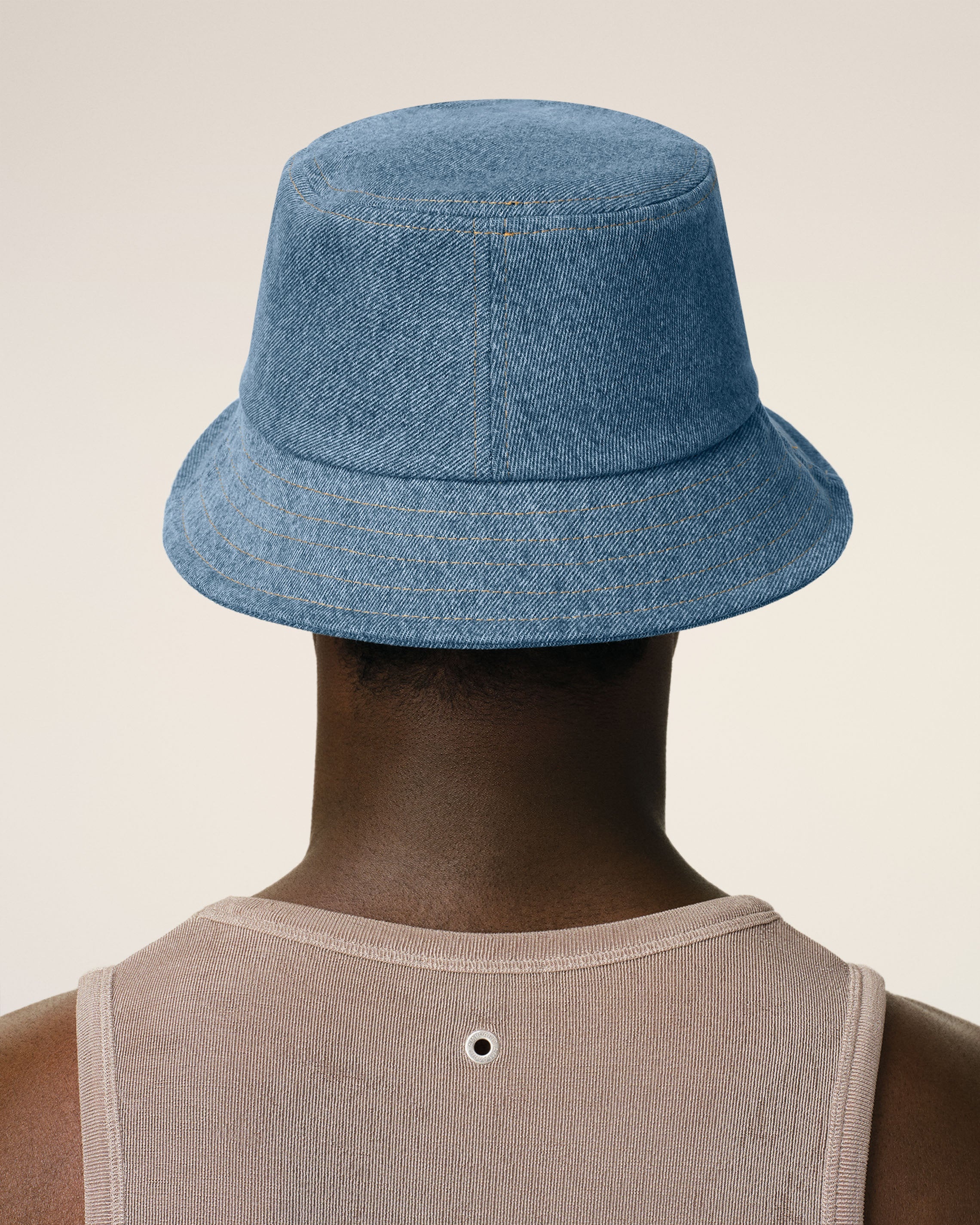 BLUE COTTON AMI DE COEUR EMBROIDERY BUCKET HAT - 6