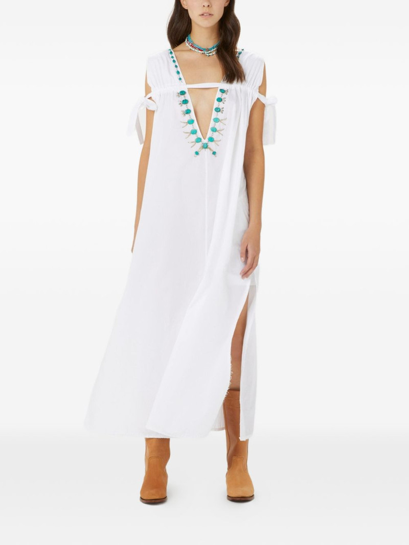 FORTELA turquoise stone V-neck dress outlook