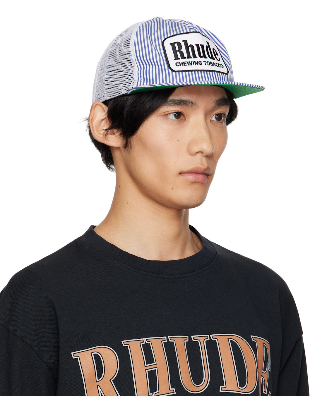Blue & White Striped 'Tobacco' Cap - 2