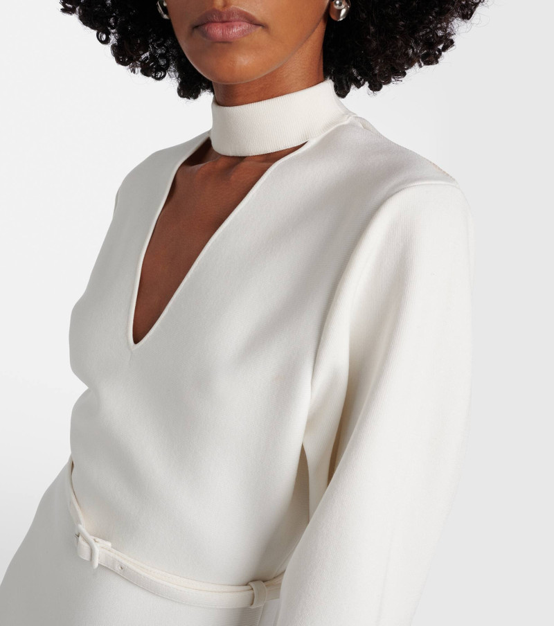Cutout knitted belted midi dress 4