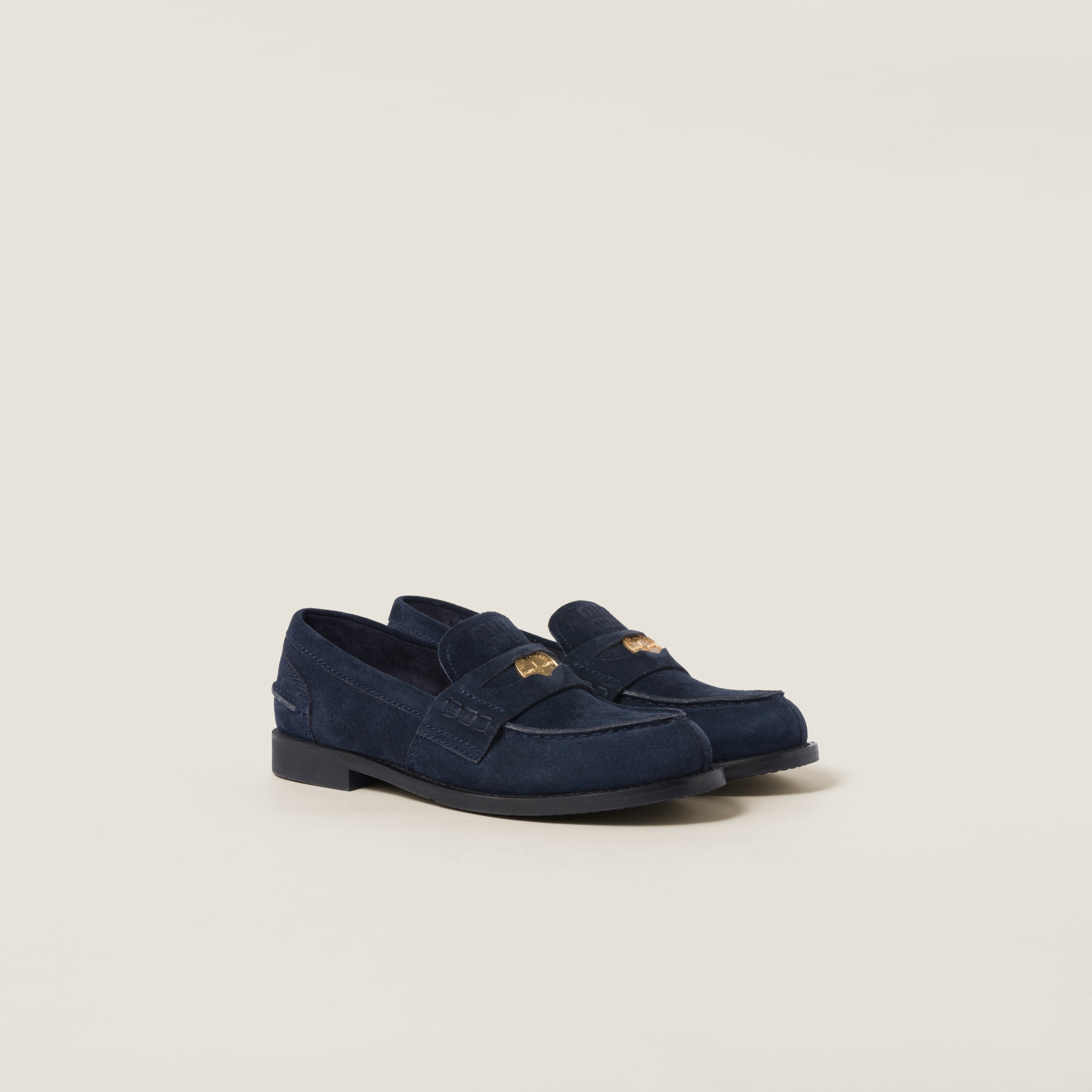 フラットシューズ MIU MIIU 5D123E_Z5O_F0401 FADED SUEDE LOAFERS Miu Miu Faded suede loafers | REVERSIBLE