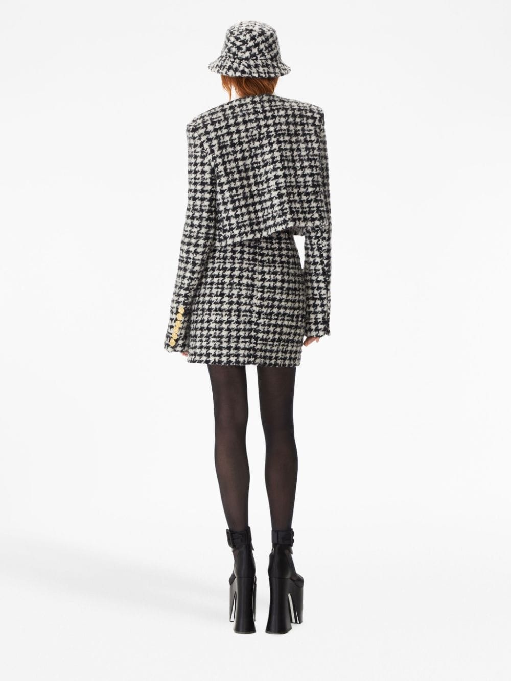 houndstooth-pattern wool-cotton jacket - 3