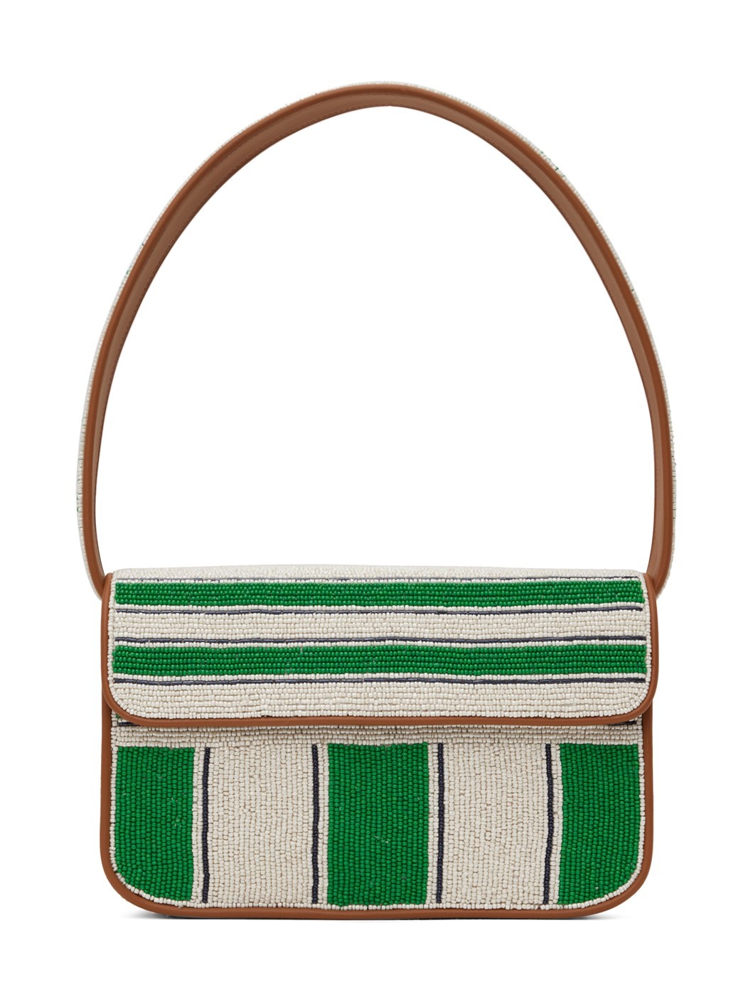 Off-White & Green Tommy Beaded Bag - 1