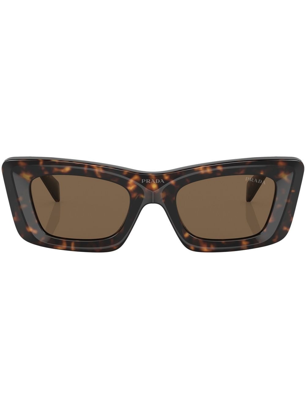 tortoiseshell-effect logo sunglasses - 1