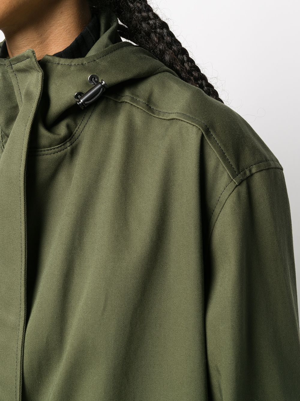 hooded zip-up parka coat - 5