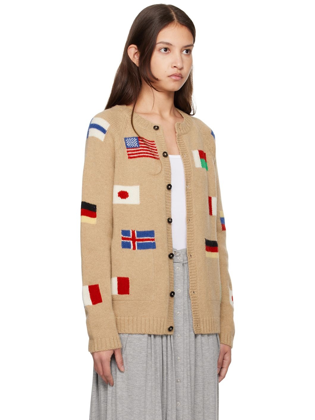 Beige 'Round-The-World' Cardigan - 2
