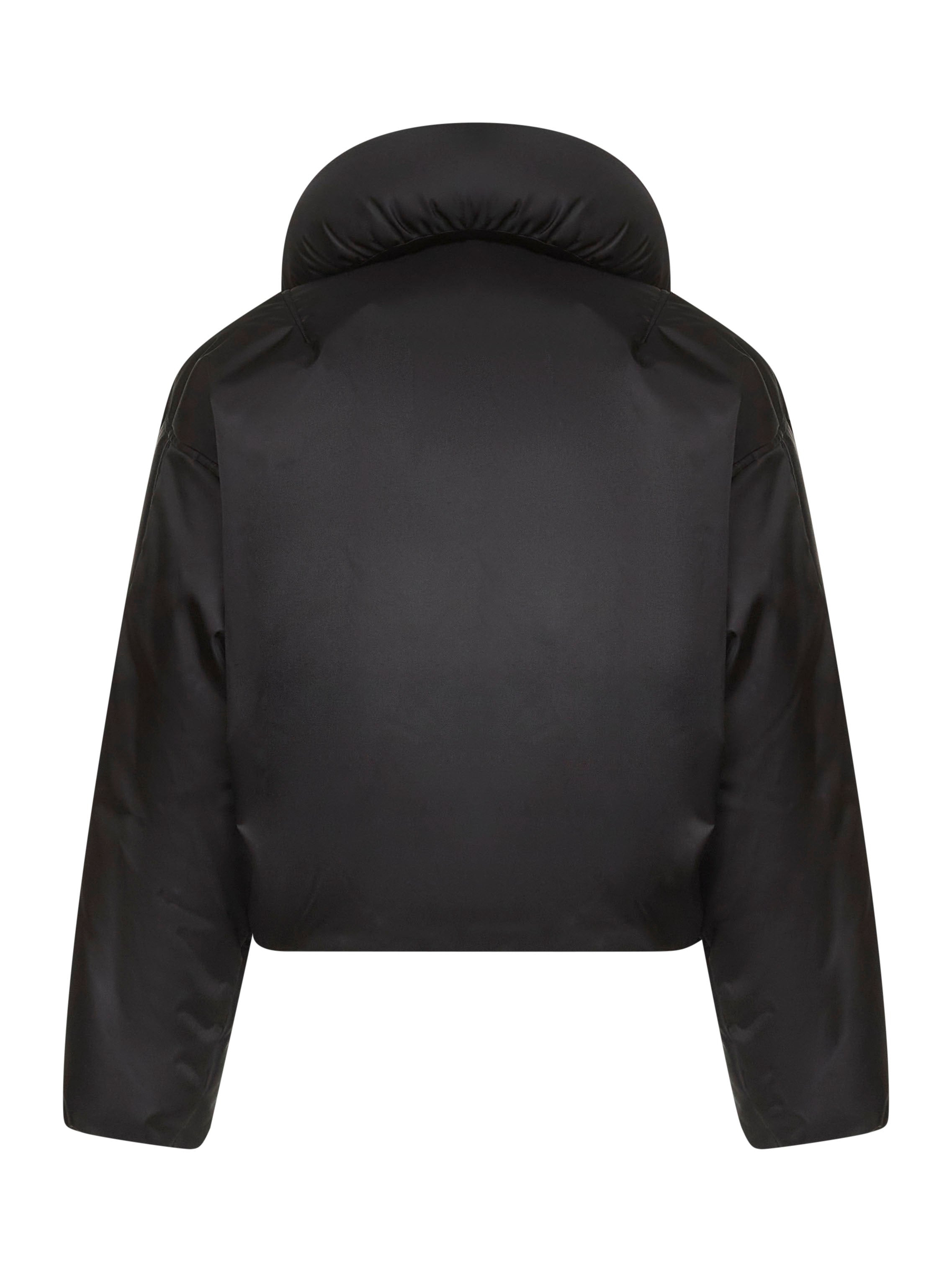 Black taffeta padded bomber jacket - 2