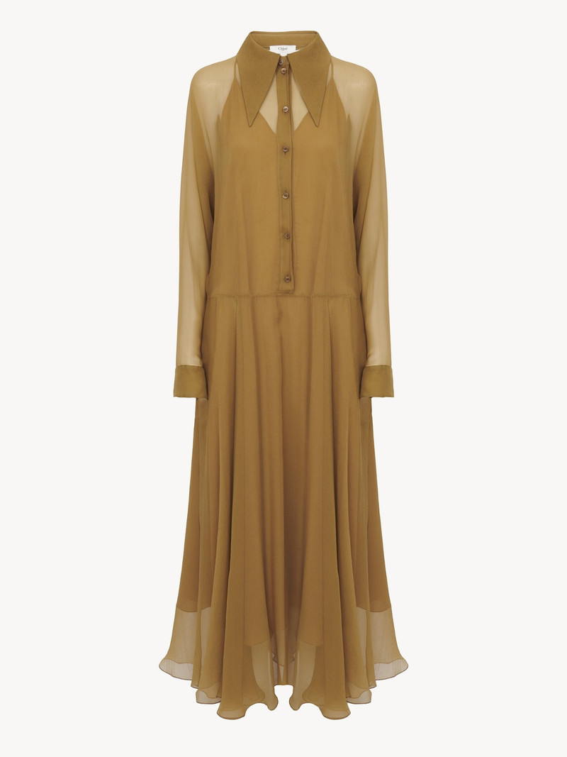 Chloé FLUID LONG SHIRT DRESS IN SILK MOUSSELINE outlook