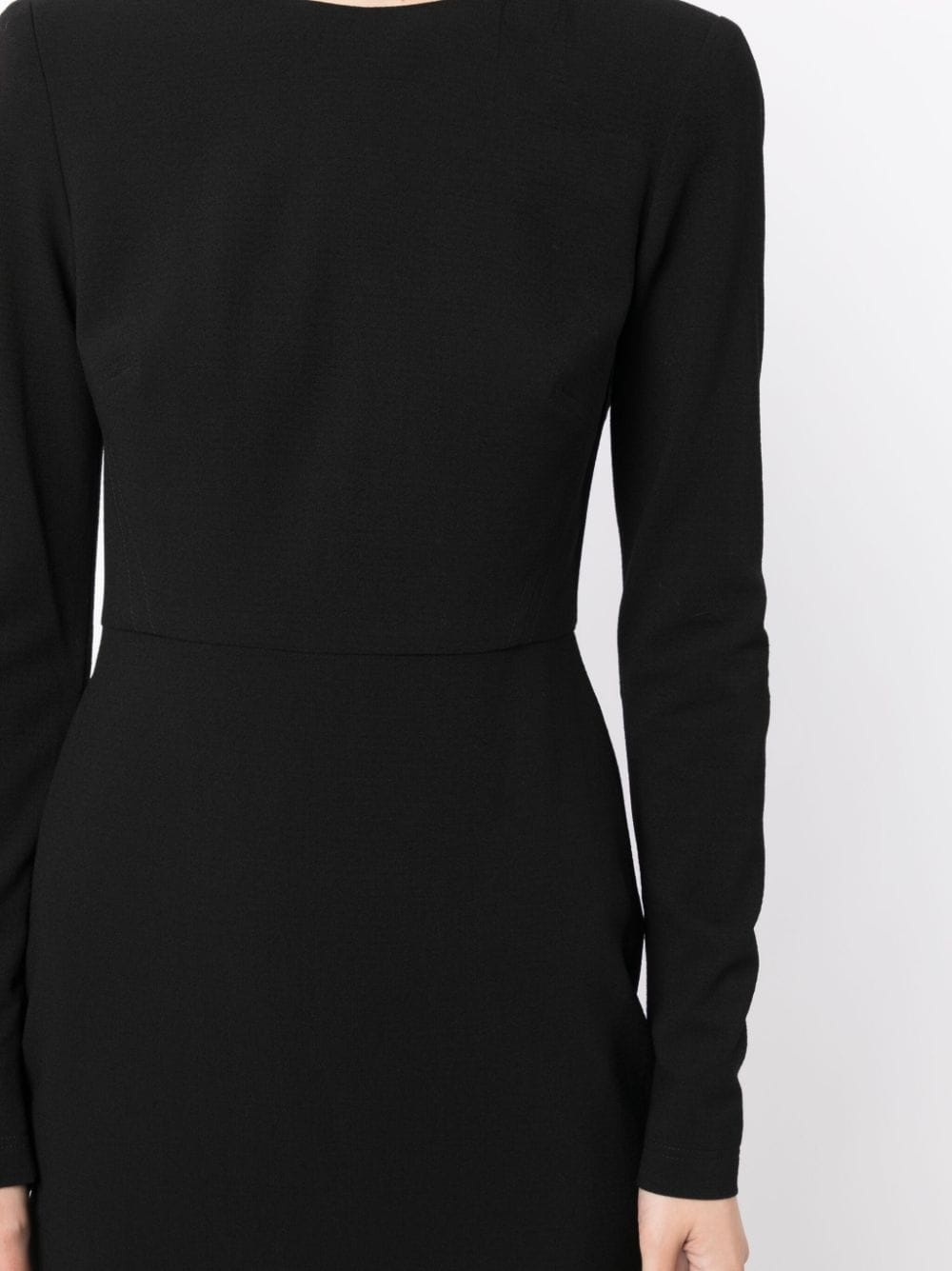 round-neck fitted-waist dress - 5