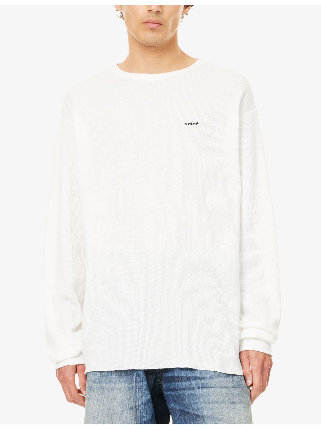 Embroidered Waffle-Texture Cotton T-Shirt - 3
