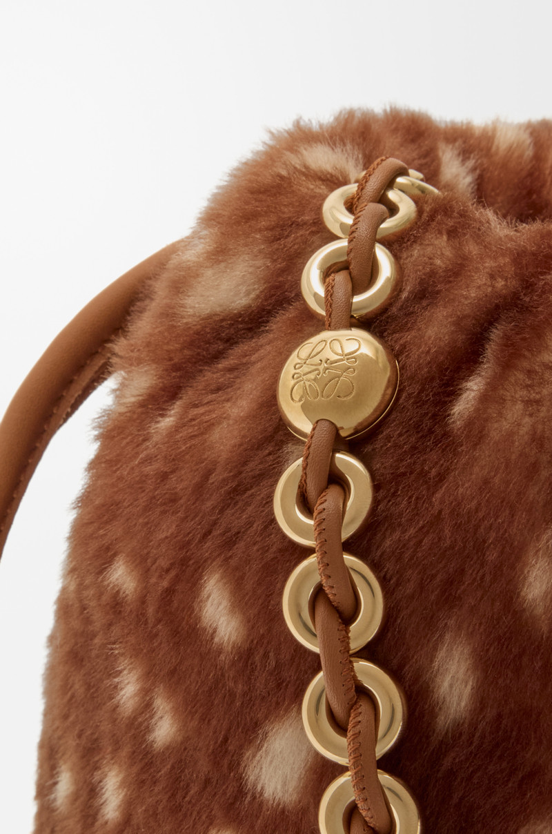 Medium Flamenco purse in printed shearling 13