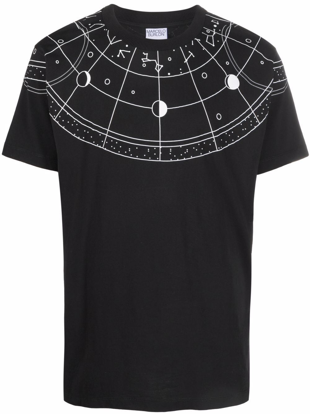 astral-print cotton T-shirt - 1