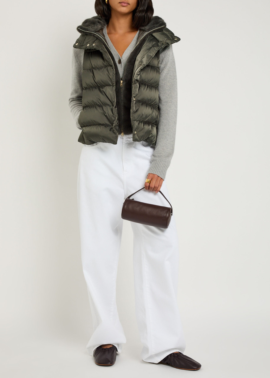 Herno Quilted Hooded Shell and Faux fur Gilet - 4