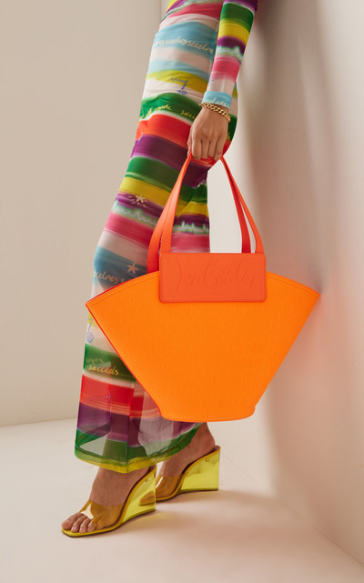 Christian Louboutin Loubishore Leather Tote Bag orange outlook