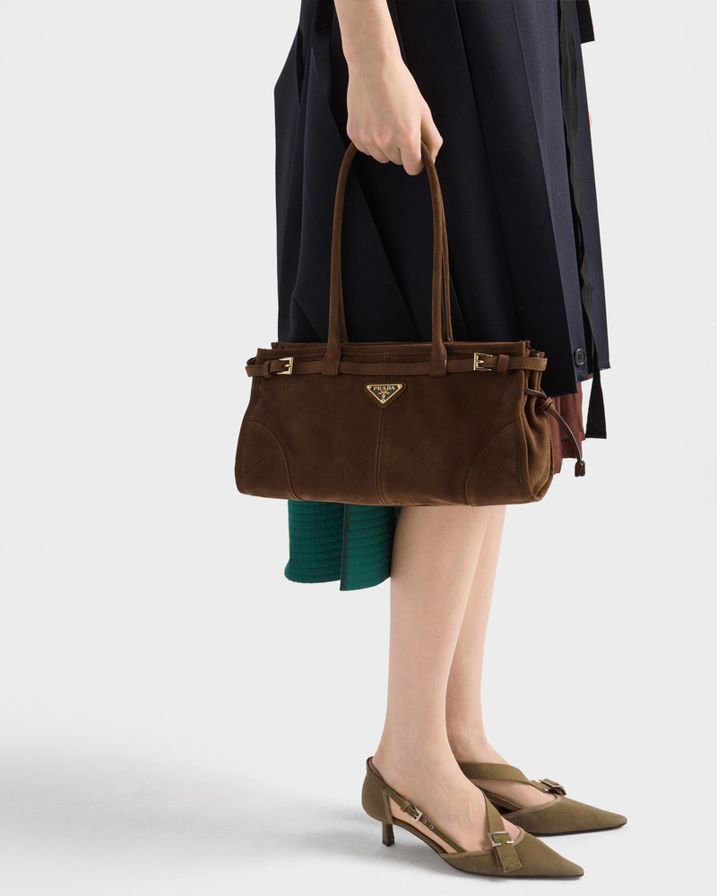 Prada Bonnie medium nubuck leather handbag 8