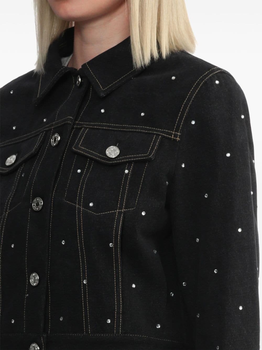 rhinestone-embellished jacket - 5