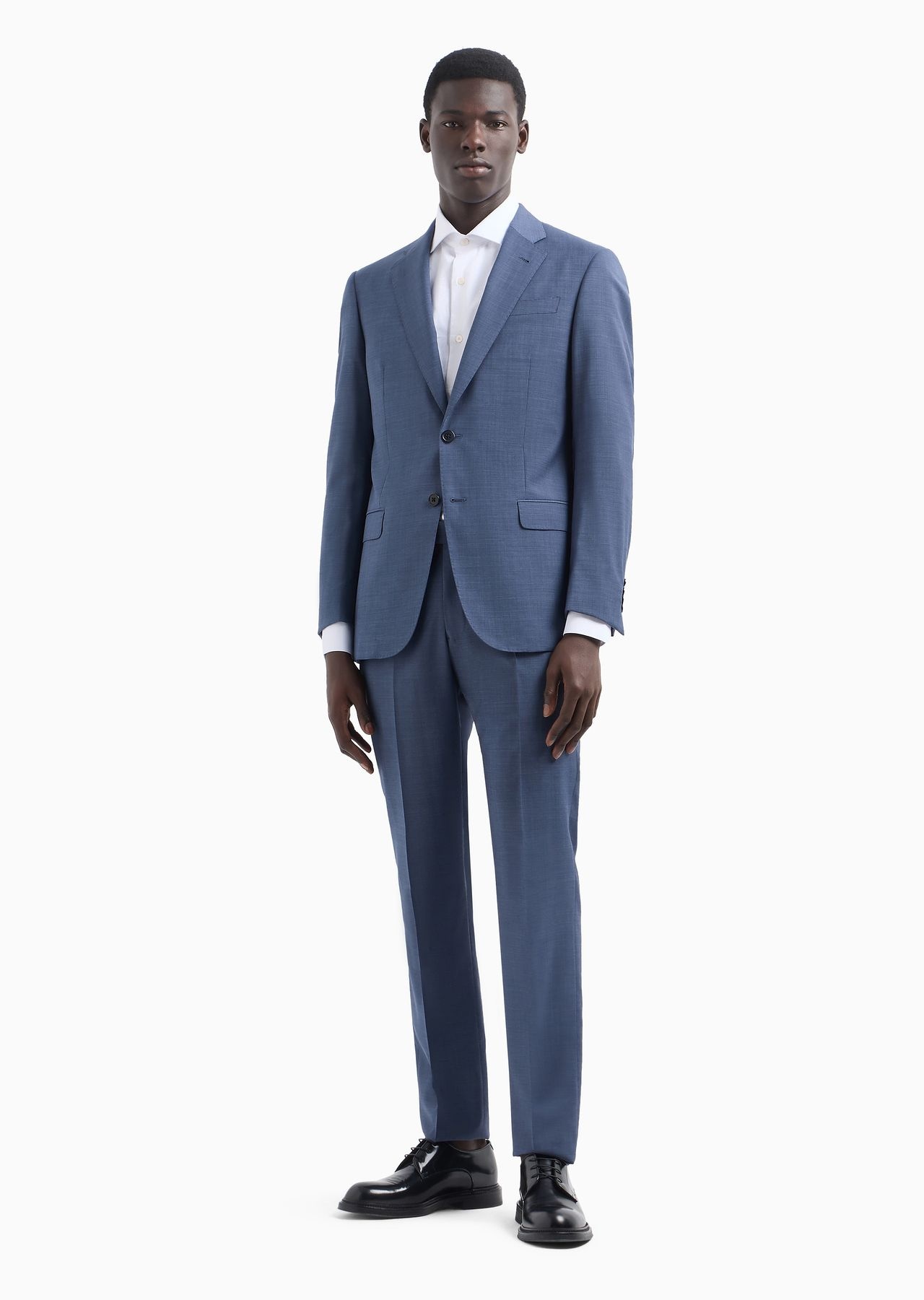 Single-breasted, comfort-fit suit in fil-à-fil virgin-wool canvas - 2