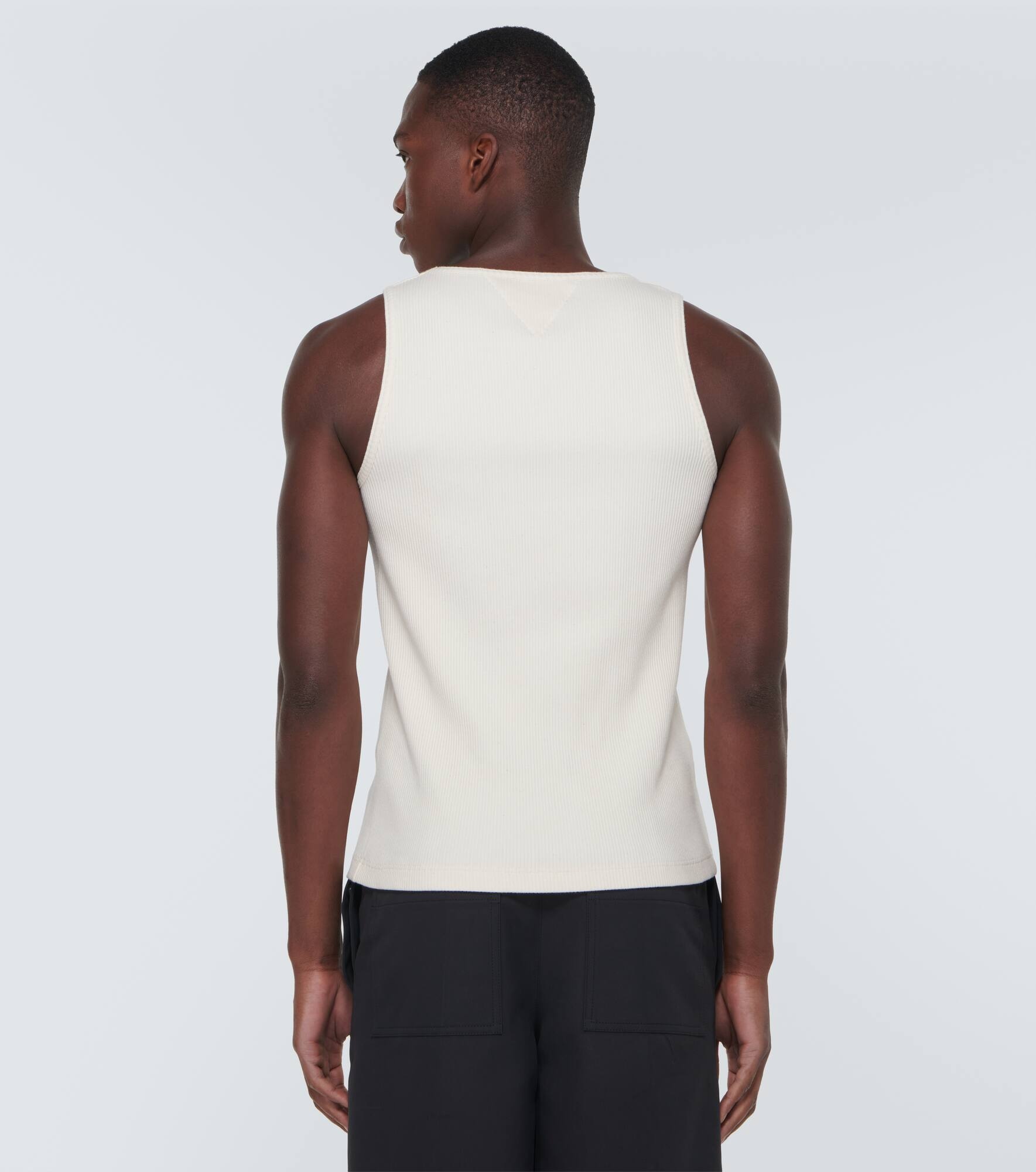 Ribbed-knit cotton-blend jersey tank top - 4