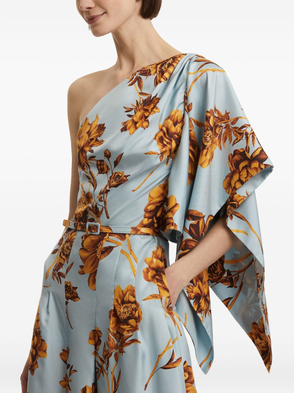 one-shoulder floral-print maxi dress - 5
