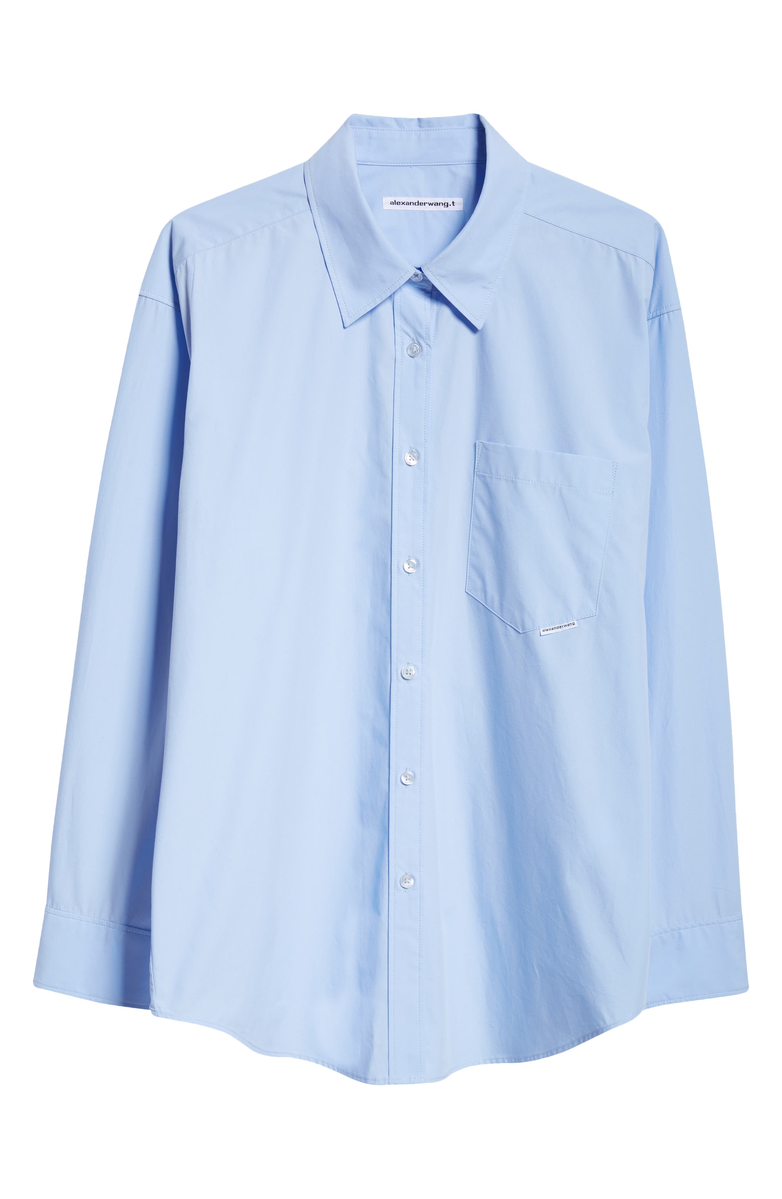 Alexander Wang Oversize Boyfriend Button-Up Shirt in Chambray Blue at Nordstrom - 6