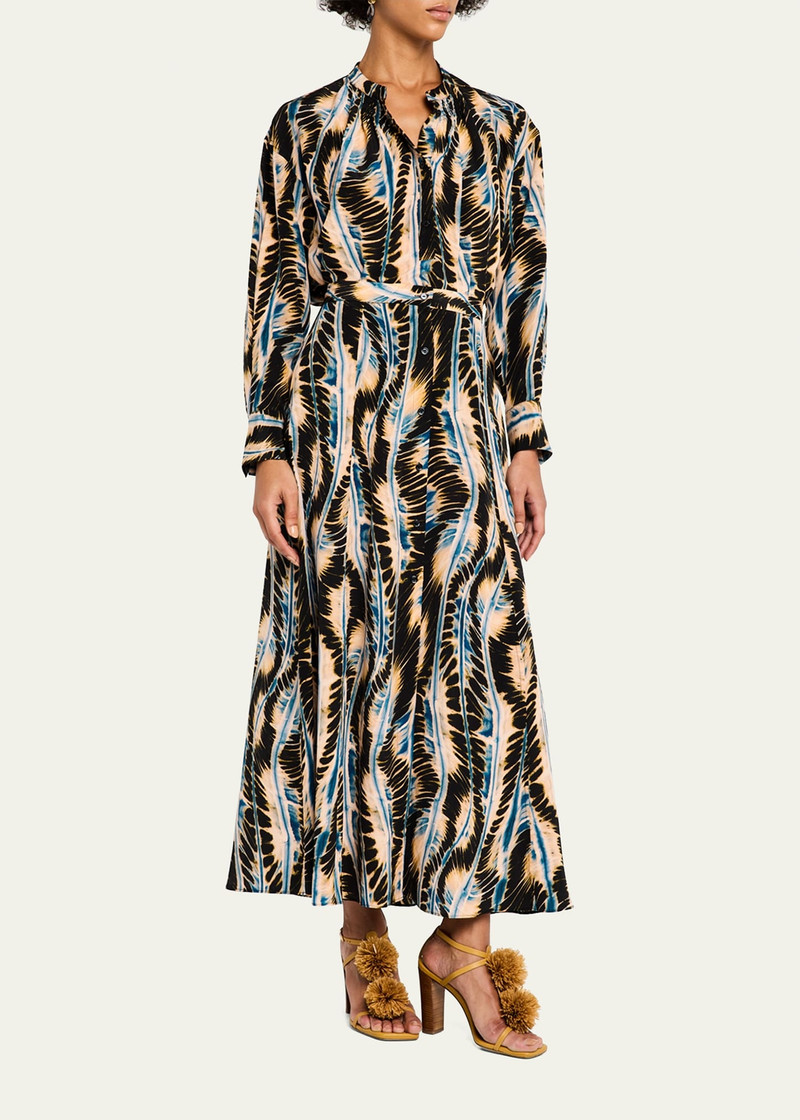 ULLA JOHNSON Rowan Button-Front Silk Skirt outlook