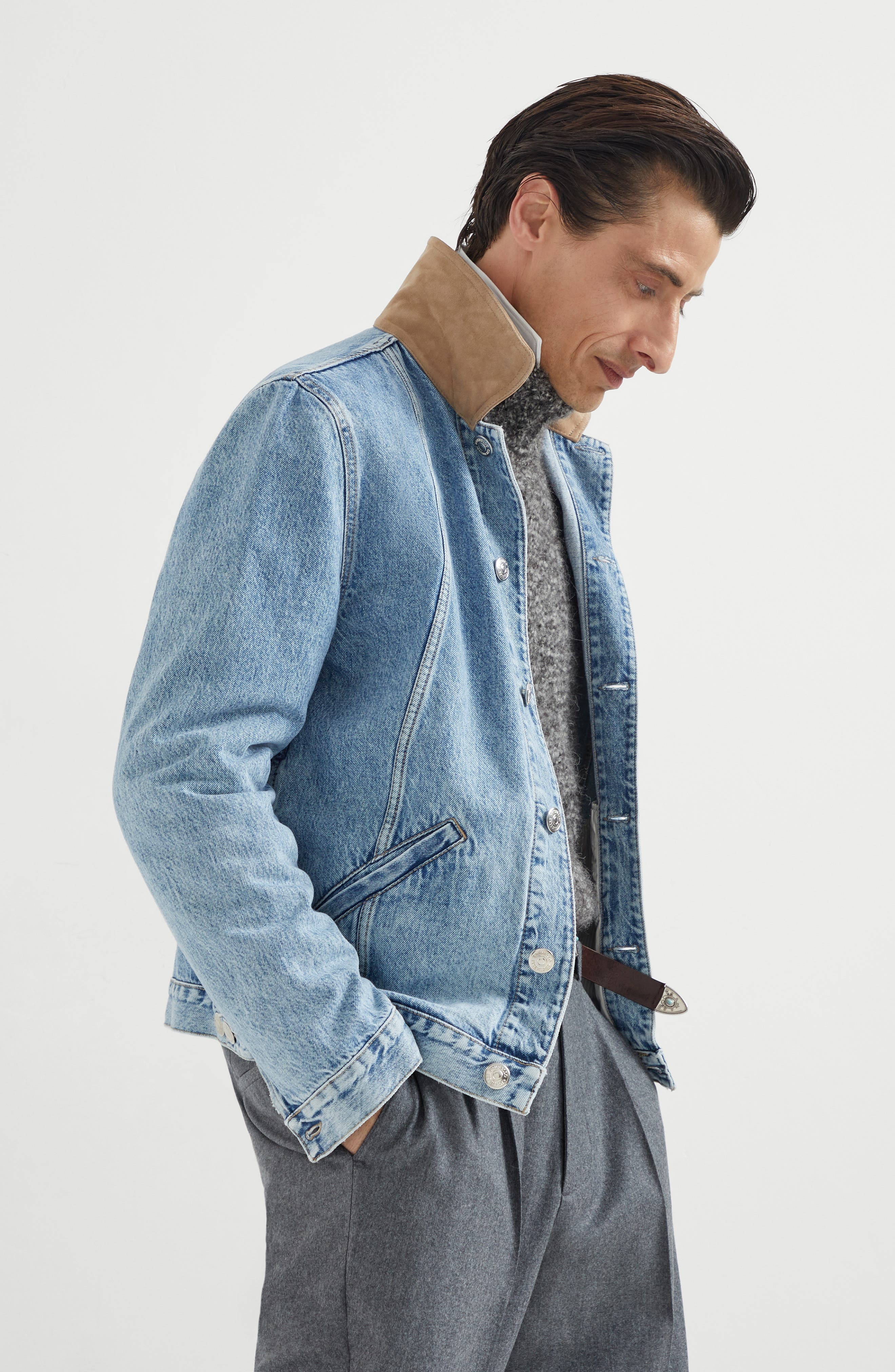 Brunello Cucinelli Denim jacket in Light Blue Denim at Nordstrom - 5