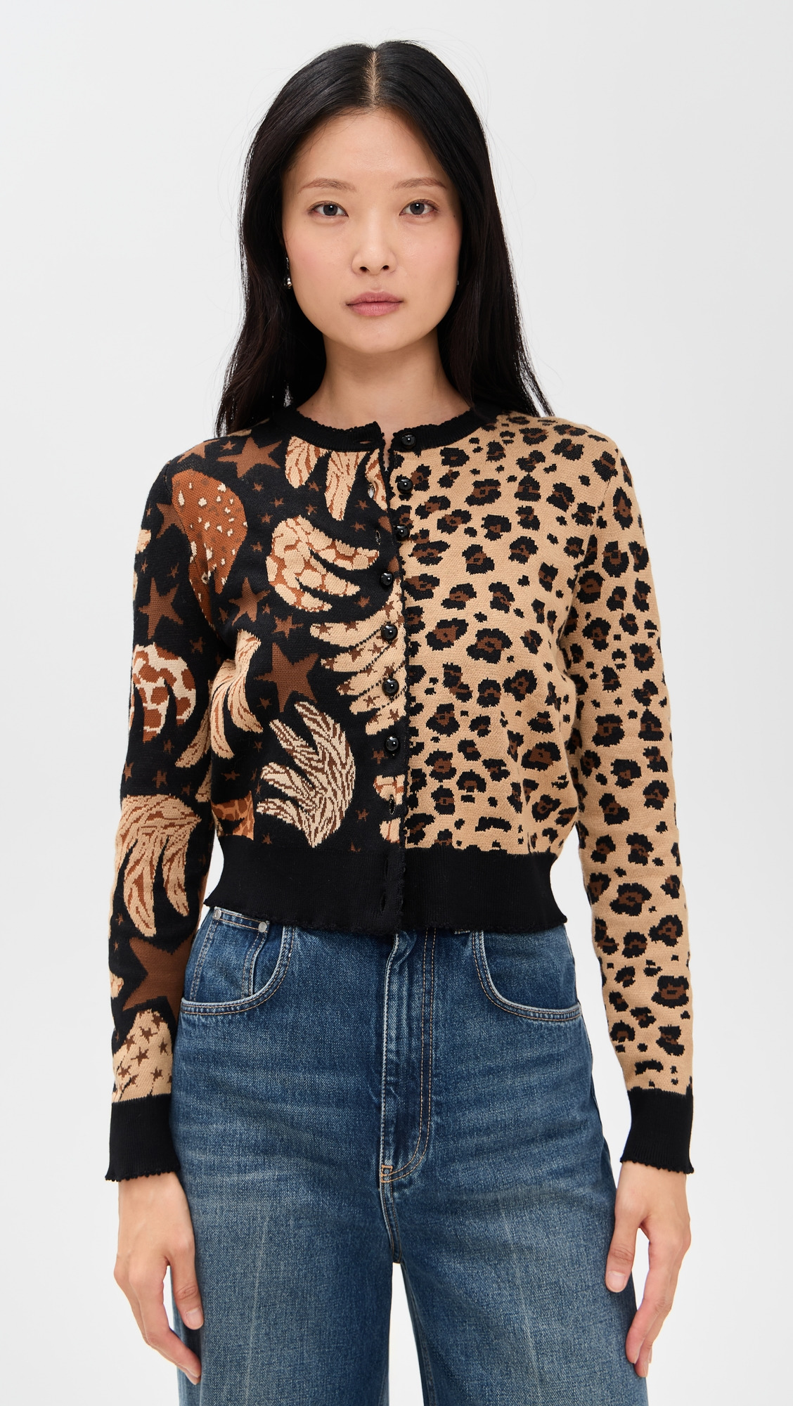Banana Leopard Mixed Cardigan - 6