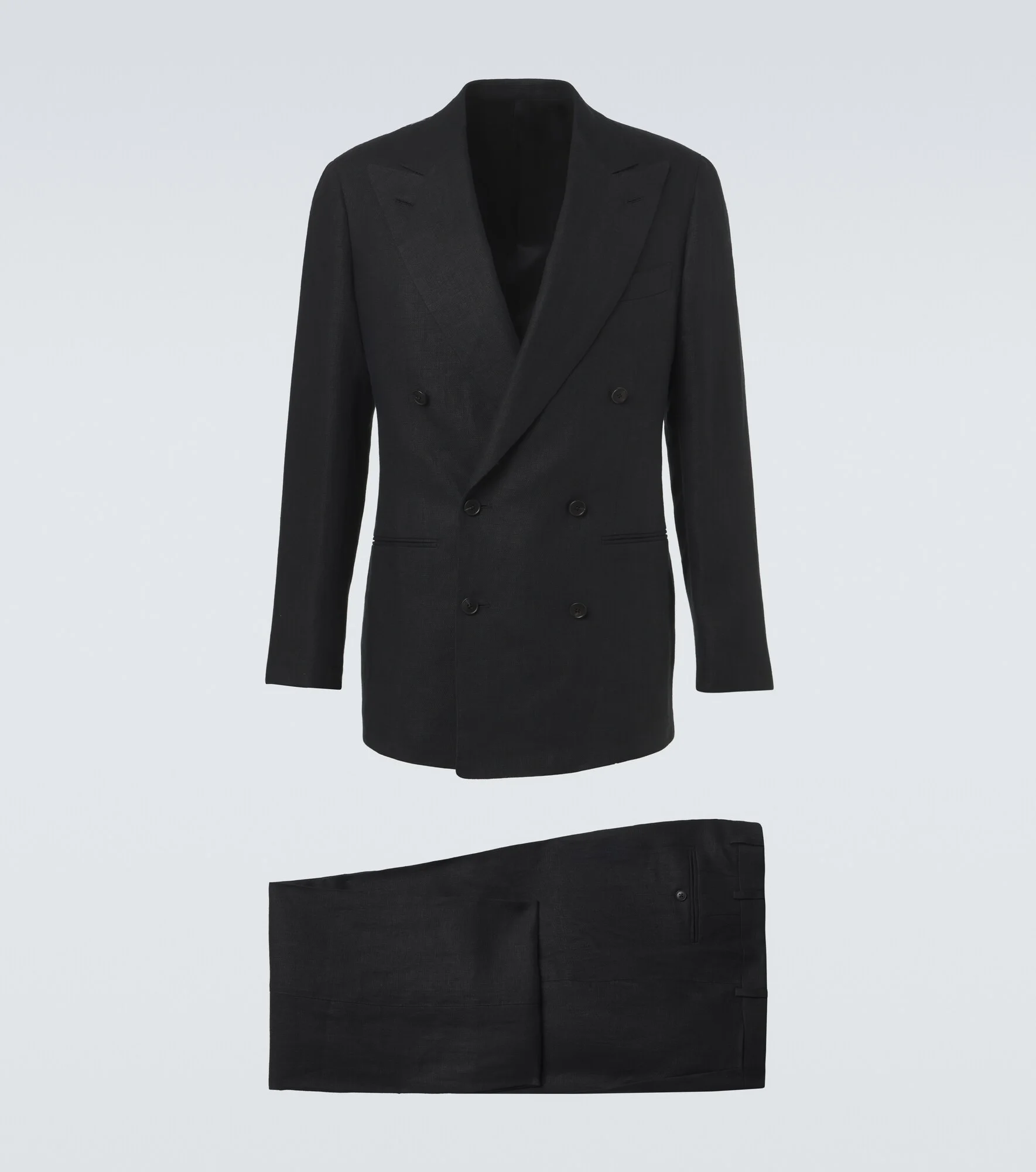 Double-breasted linen suit - 1