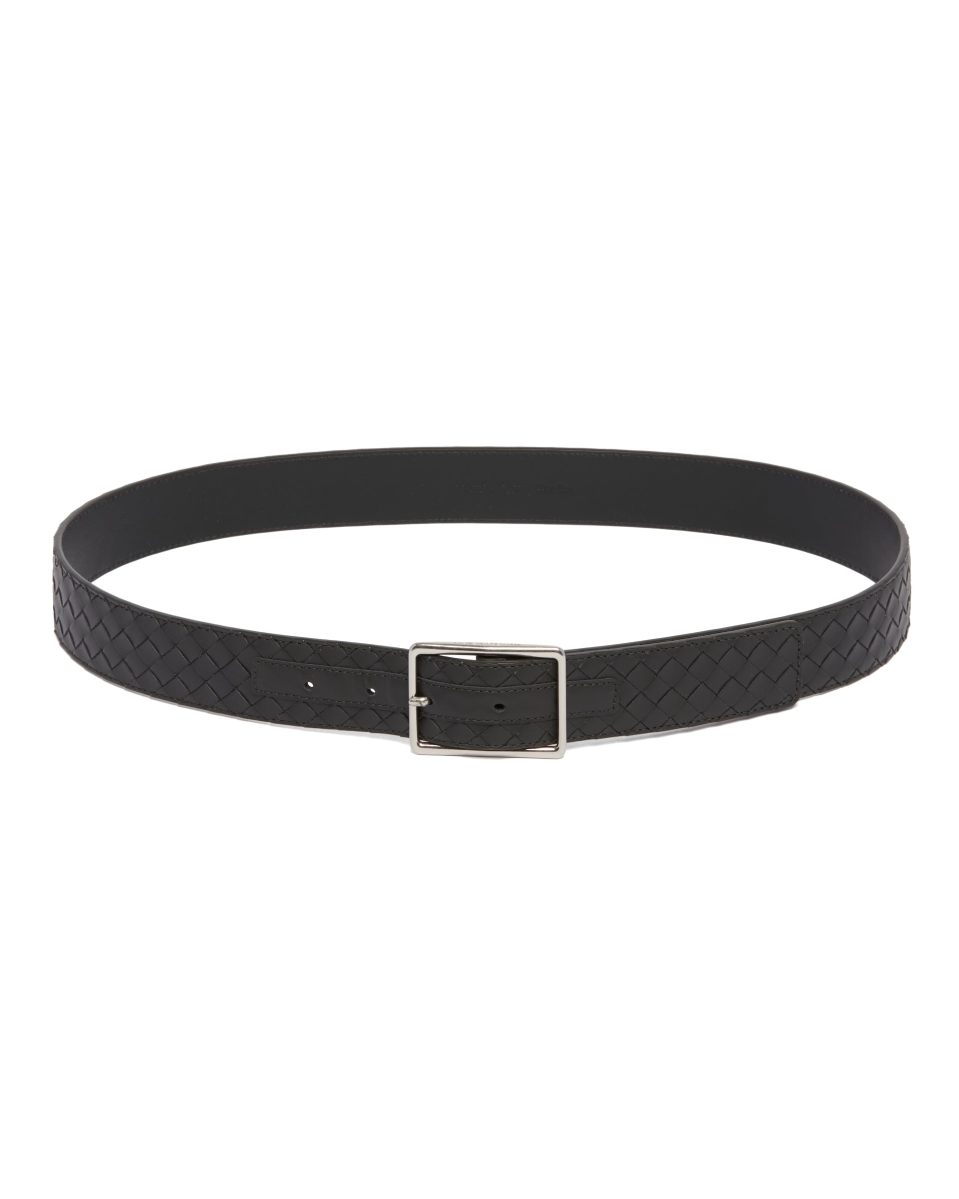 Green Intrecciato Leather Belt - 2